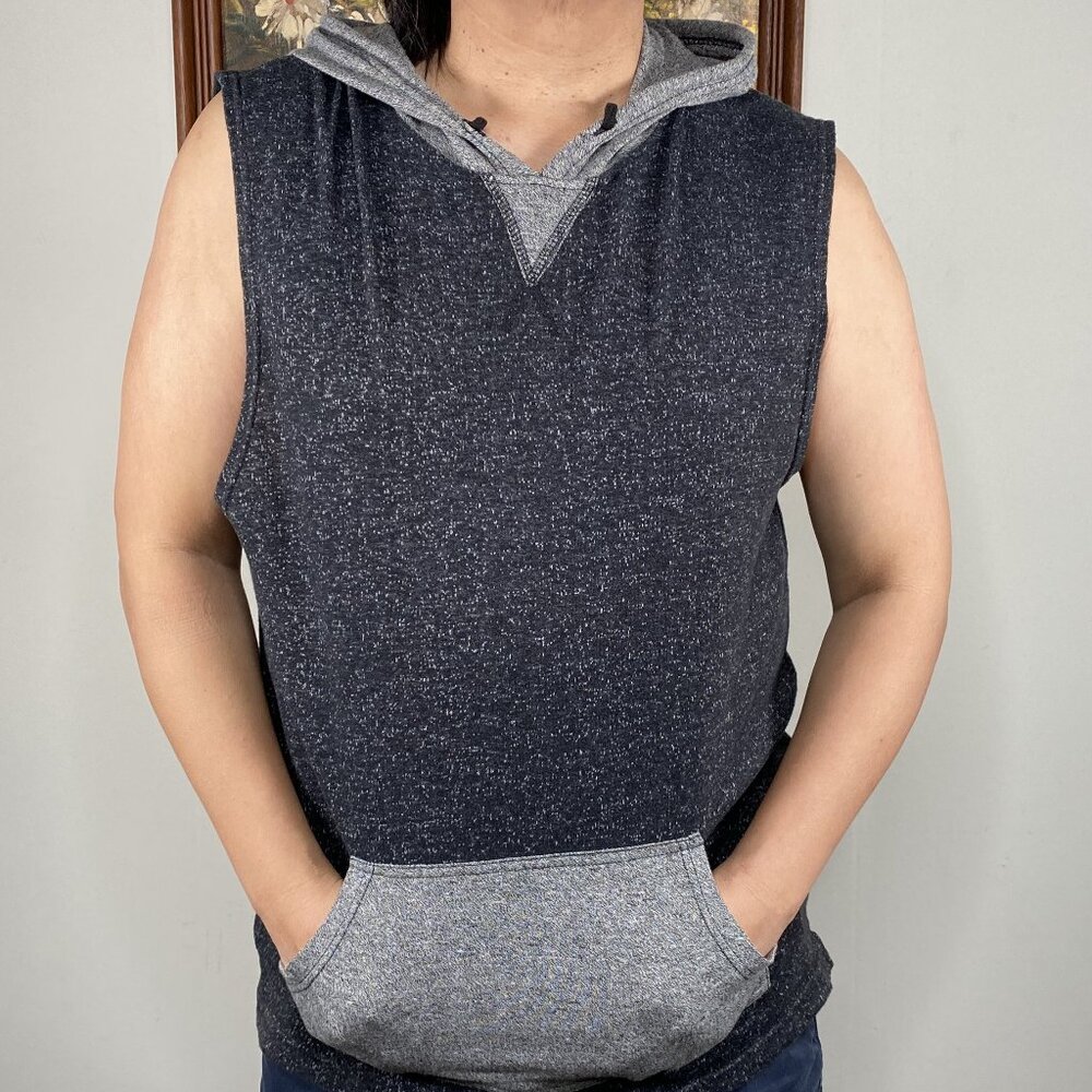 Brooklyn The Marl Hoodie Vest Top Men's "Large" Two Tone Gray Casual
